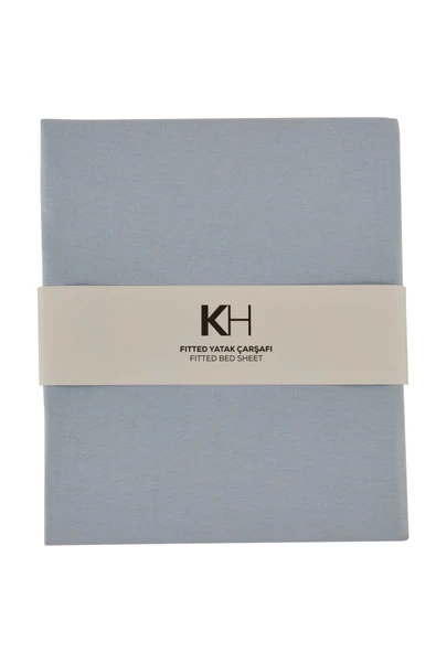 Basic %100 Pamuk Çift Kişilik Lastikli Çarşaf Mavi - Resim 3