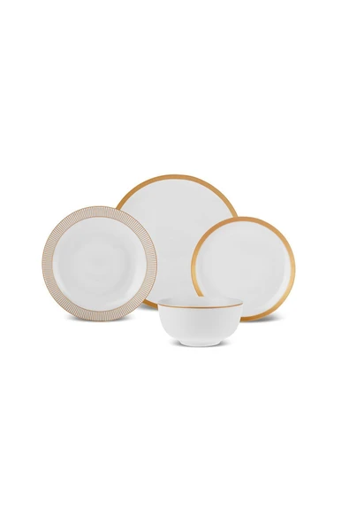 Forever Bone Gold Line 24 Parça 6 Kişilik Yemek Takımı - Resim 5