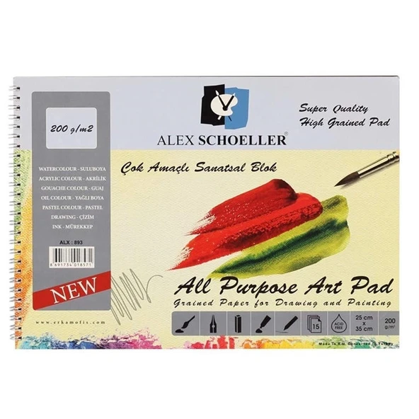 Supertrend Çok Amaçlı Sanatsal Resim ve Eskiz Çizim Defteri 200 gr. 25x35 cm. 15 yp. ürün görseli