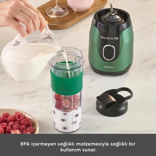 Karaca Blendfit Go Personal Kişisel Smoothie Blender Emerald Green - Resim 5