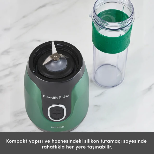 Karaca Blendfit Go Personal Kişisel Smoothie Blender Emerald Green - Resim 6