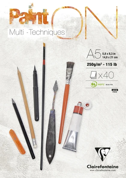 Supertrend Paint'On Multi-Techniques Karışık Teknik Eskiz Çizim Defteri 250 gr. A5 50 yp.