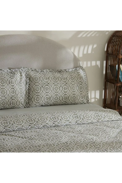 Lea %100 Pamuk Tek Kişilik Nevresim Takımı Yeşil - Resim 11