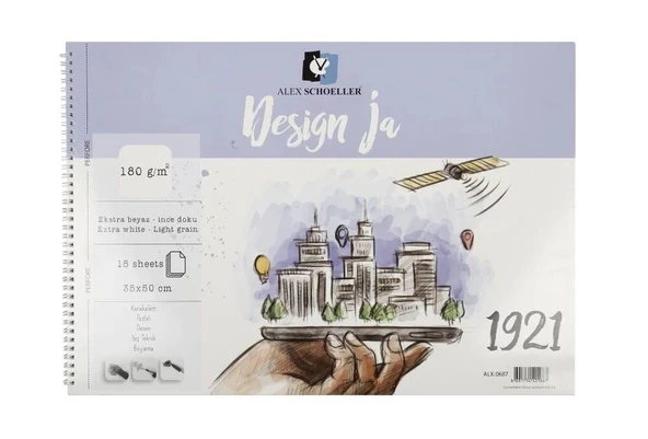 Supertrend Design Ja İnce Dokulu Resim ve Eskiz Çizim Defteri 180 gr. 35x50 cm. 15 Sayfa ürün görseli