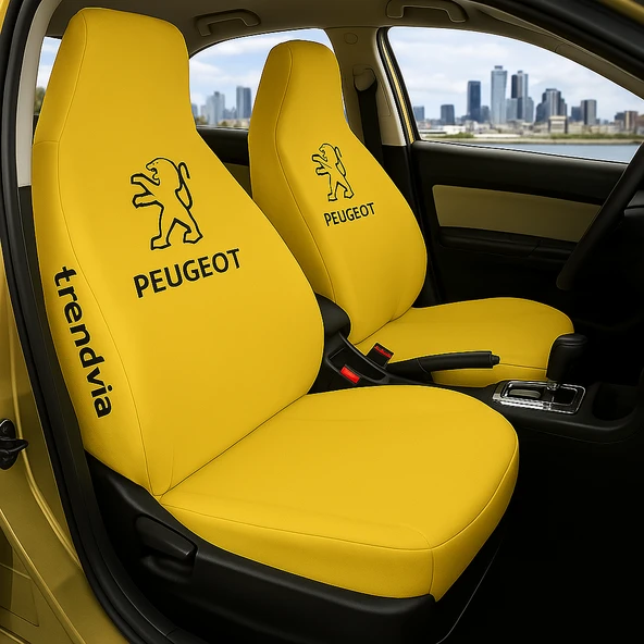 Peugeot Sarı Renk Ön Arka Koltuk Kılıfı Penye Servis Tipi Araba Koltuk Koruyucu