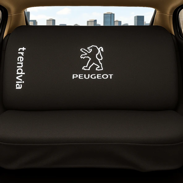 Peugeot Siyah Renk Ön Arka Koltuk Kılıfı Penye Servis Tipi Araba Koltuk Koruyucu - 2