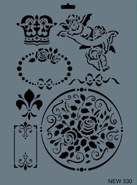 Supertrend Stencil Boyama Şablonu 25x35 cm. NEW-330 ürün görseli 1