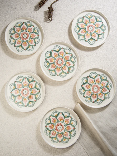 Boho Handmade 6 lı Pasta Tatlı Tabağı- Stackable 20 cm. ürün görseli 1