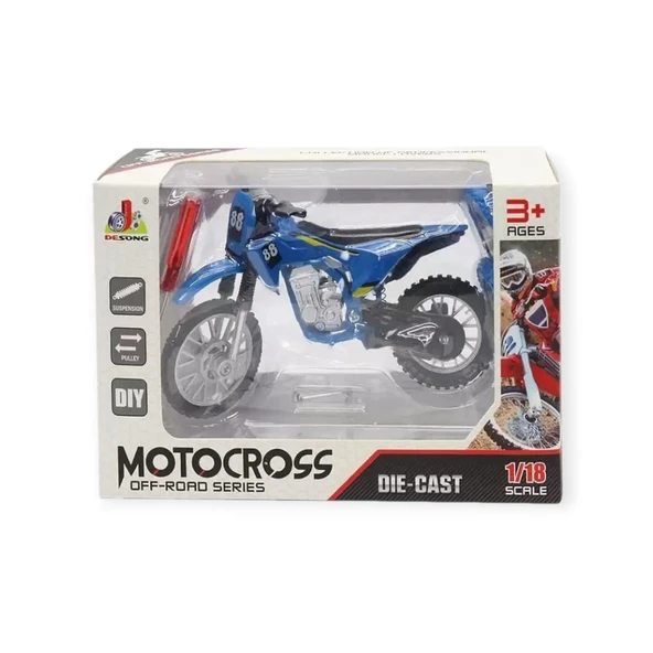 1:18 Ölçekli Model Motosiklet - DS928 - Mavi - 5
