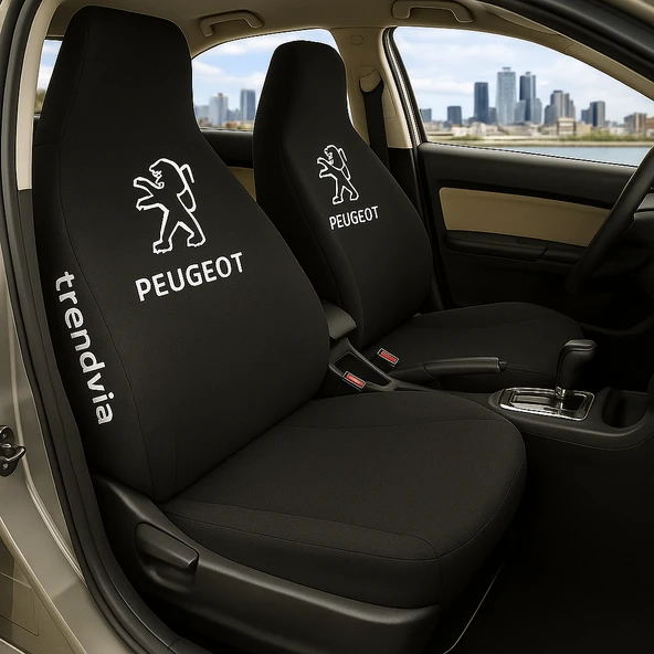Peugeot Siyah Renk Ön Arka Koltuk Kılıfı Penye Servis Tipi Araba Koltuk Koruyucu