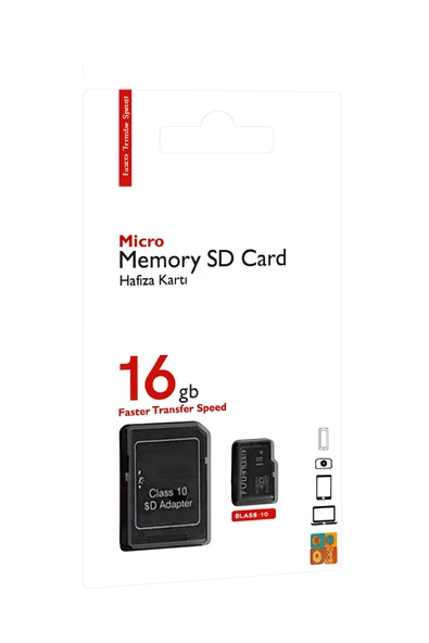 16 GB Class 10 Micro SD Hafıza Kartı  SD Adaptör  Yüksek Hızlı Veri Transferi - 2