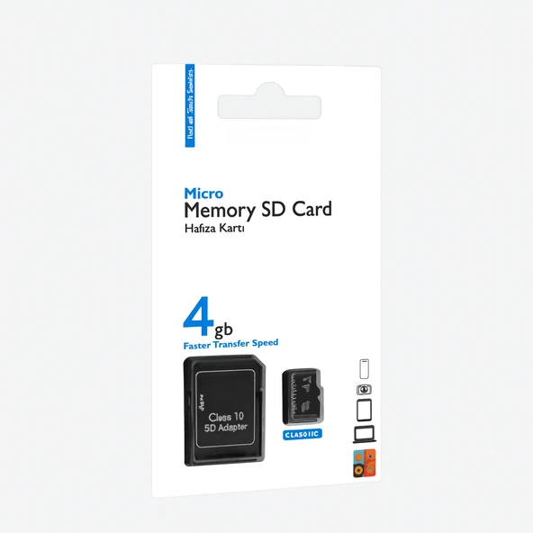 4GB Micro SD Hafıza Kartı VE SD Adaptör  Class 10 Yüksek Hızlı Veri Transferi - 2