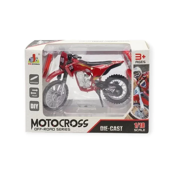 1:18 Ölçekli Model Motosiklet - DS928 - Kırmızı - 4
