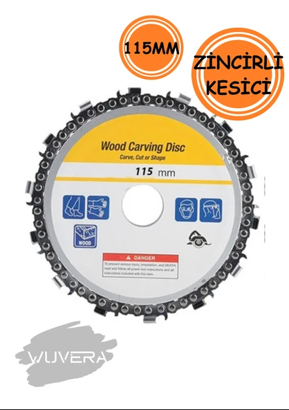 Wuvera 115 mm Zincirli Ağaç Kesme Testere Diski – Taşlamalara Uygun, Güçlü ve Pratik Kesici Disk - 1