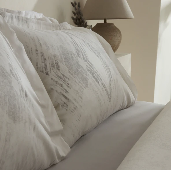 Karaca Home Chain %100 Pamuk 120 Tel Çift Kişilik Saten Nevresim Takımı Gri - 10