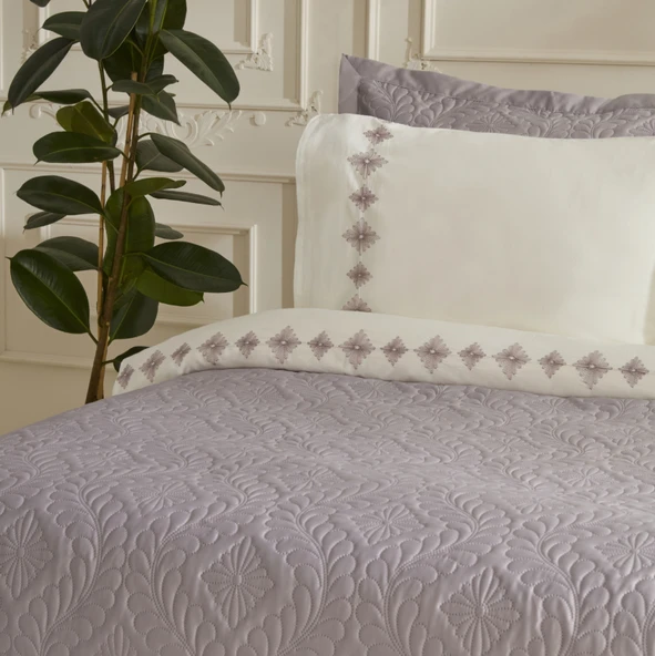 Karaca Home Glory Çift Kişilik %100 Pamuk 7 Parça Düet Set Pembe - Resim 7