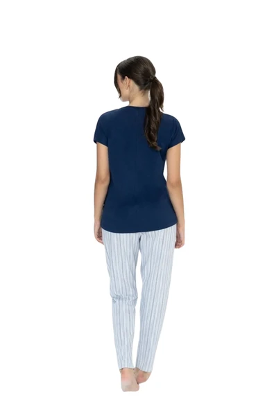 Us Polo Kadın Lacivert Kısa Kol Pijama Takım 20019 - Resim 3