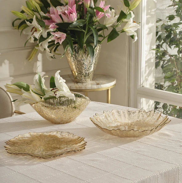 Karaca Home Jolie Vazo Gold 23X13,5X23 cm - 3