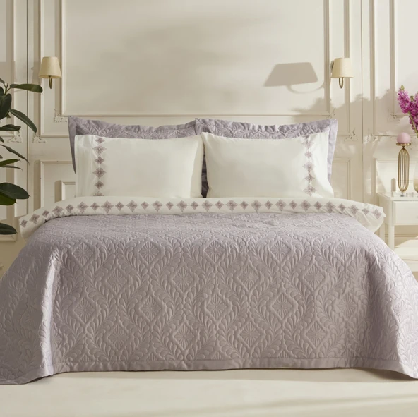 Karaca Home Glory Çift Kişilik %100 Pamuk 7 Parça Düet Set Pembe - Resim 5