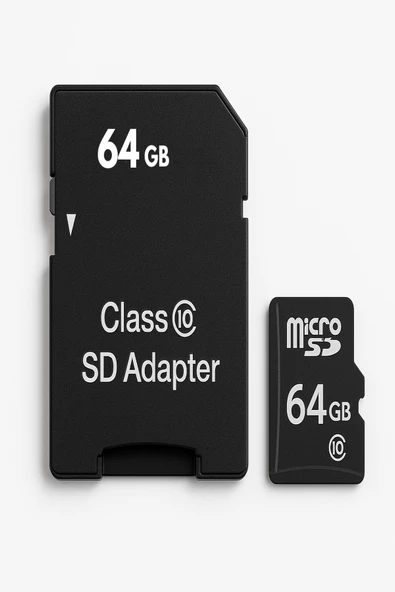 64 GB Class 10 Micro SD Hafıza Kartı  SD Adaptör  Yüksek Hızlı Veri Transferi
