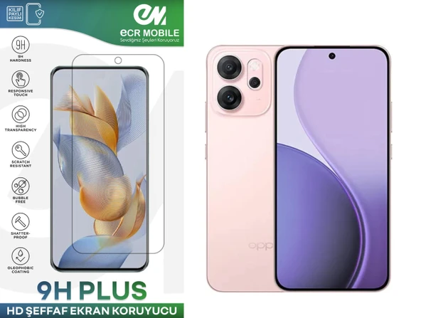 Oppo Reno 14F ile Uyumlu Ekran Koruyucu 9H Esnek Nano Cam Şeffaf