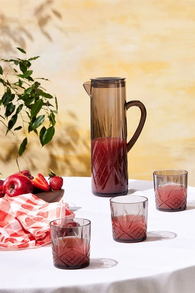 Foret Akrilik Kırılmaz 5 Parça Sürahi Seti Antrasit 1,5 lt - 8