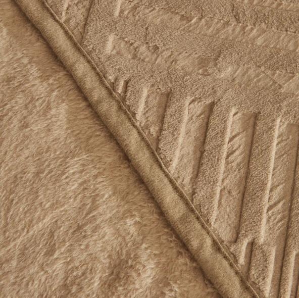 Karaca Home Rita Çift Kişilik Emboss Battaniye Açık Kahve  - 4