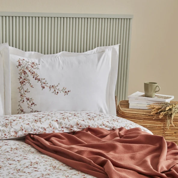 Karaca Home Mizu %100 Pamuk Çift Kişilik Pike Hediyeli Nevresim Takımı - 9