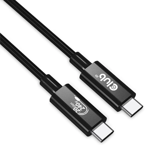 Club 3D CAC-1575 USB4 Gen3x2 Tip C - Tip C Çift Yönlü Kablo, 240W Şarj, 20Gbps Veri İletimi ve 4K60Hz Video 2m Destekler - 6.56ft - Resim 2