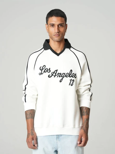 Polo Yaka Los Angeles 13 Oversize Sweatshirt - 2