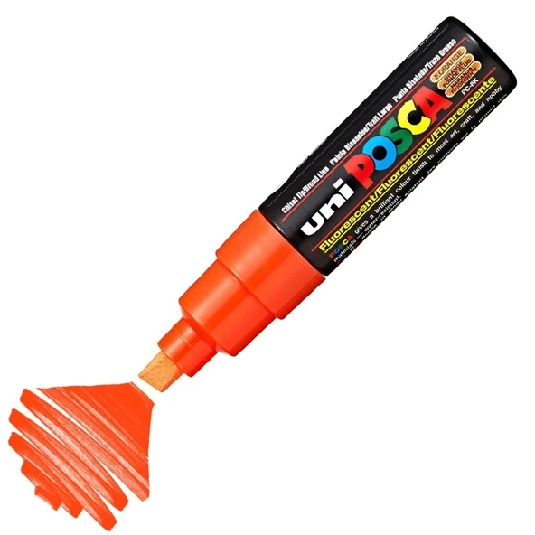 Supertrend Posca PC-8K Boyama Markörü 8 mm. Kesik Uç FLORESAN TURUNCU ürün görseli