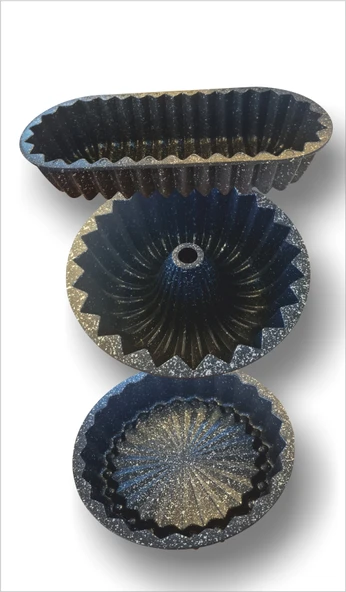 Profesyonel Dilimli Döküm 3 lü Üçlü Yuvarlak Silindir Büyük Tart Baton Turta Kek Kalıbı Kabı Seti - 4