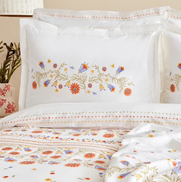 Karaca Home Clarice %100 Pamuk Çift Kişilik Nevresim Pike Hediyeli Takım Multicolor - 4