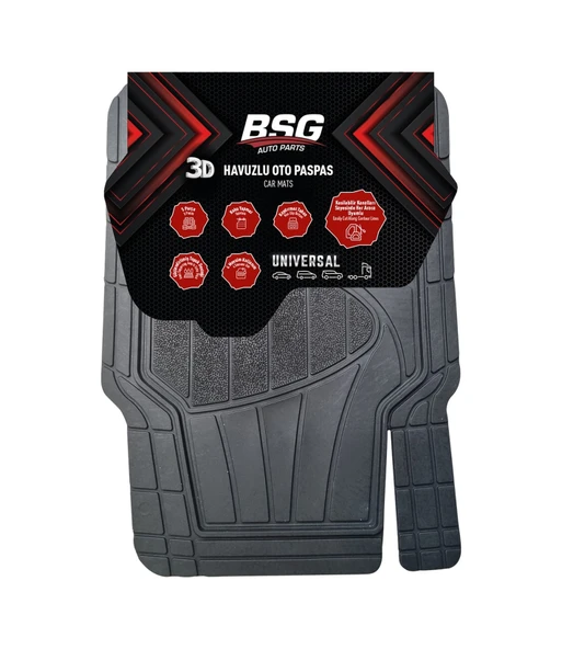 3D Havuzlu 5 Parça Oto Paspas Seti - Siyah ürün görseli 1