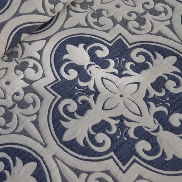 Karaca Home Bluva Çift Kişilik Yatak Örtüsü Takımı Mavi - Resim 5