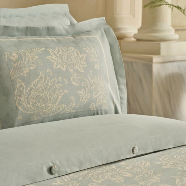 Karaca Home Owen 80 Tel %100 Pamuk Saten Çift Kişilik Nevresim Takımı Mavi  - 9