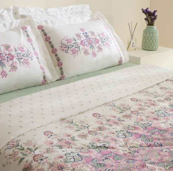 Karaca Home Arney %100 Pamuk Çift Kişilik Nevresim Takımı Pembe - 3