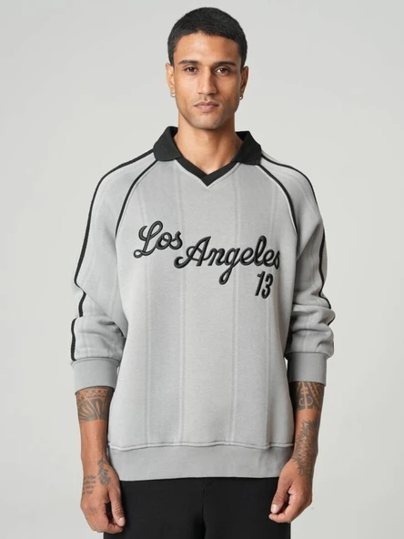 Polo Yaka Los Angeles 13 Oversize Sweatshirt