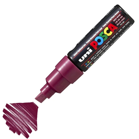 Supertrend Posca PC-8K Boyama Markörü 8 mm. Kesik Uç ŞARAP KIRMIZISI ürün görseli