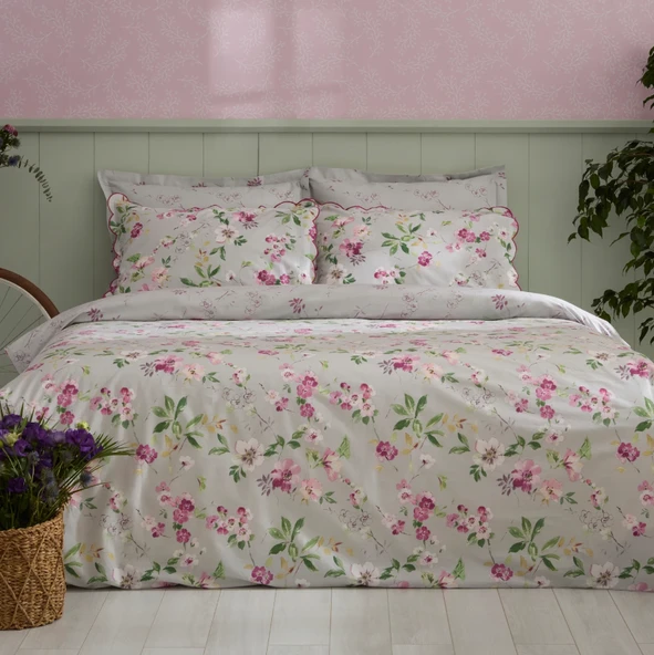 Karaca Home Sierra %100 Pamuk Çift Kişilik Nevresim Takımı Pembe - 8