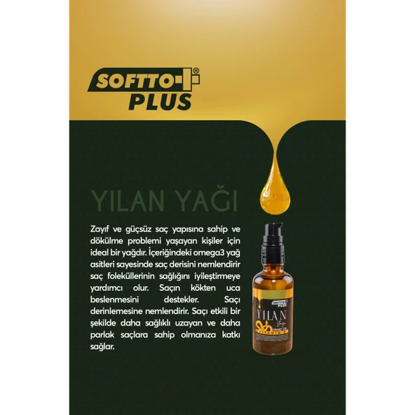 Softto Plus E Vitaminli Yılan Yaglı Saç Yagı 50 Ml - 3