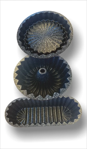 Profesyonel Dilimli Döküm 3 lü Üçlü Yuvarlak Silindir Büyük Tart Baton Turta Kek Kalıbı Kabı Seti - 3