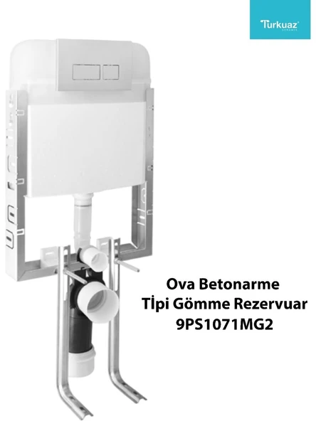 Turkuaz Ova Gömme Rezervuar 3'lü Set Kumanda Paneli+Stop Valf - 2