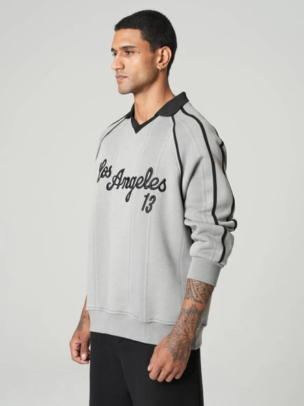 Polo Yaka Los Angeles 13 Oversize Sweatshirt - 2