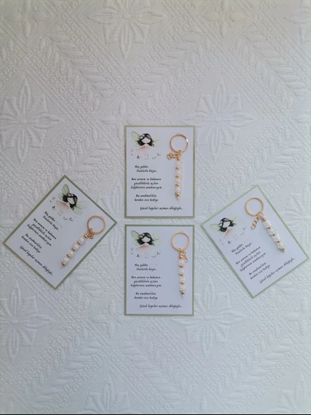 72 Adet İsme Özel Tasarım Beyaz Anahtarlık Hastane Yeni Doğan 40 Mevlidi Dağıtmalık Hediyelik - 4