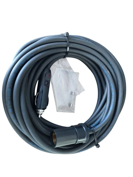 Araç Çakmak Uzatma Kablosu 12-24 Volt 16 Amper 2 X1,5 mm TTR Bakır 10 Metre-Siyah - 2