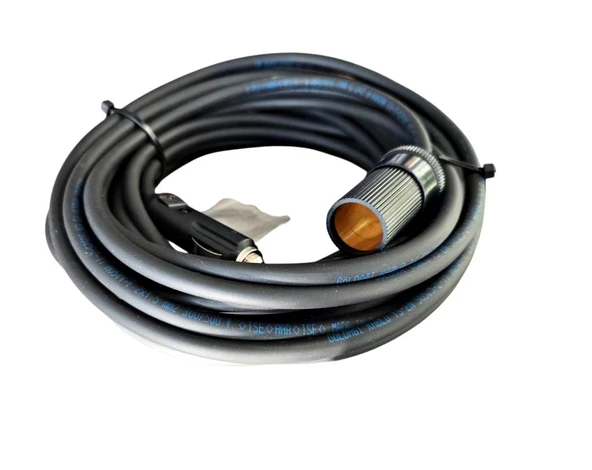 Araç Çakmak Uzatma Kablosu 12-24 Volt 16 Amper 2 X1,5 mm TTR Bakır 10 Metre-Siyah - 1