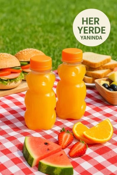 5 Adet Smoothie Detoks Şişesi Şeffaf Plastik Sızdırmaz Kapak Köşeli Meyve Suyu Şişesi 250 Ml - 6