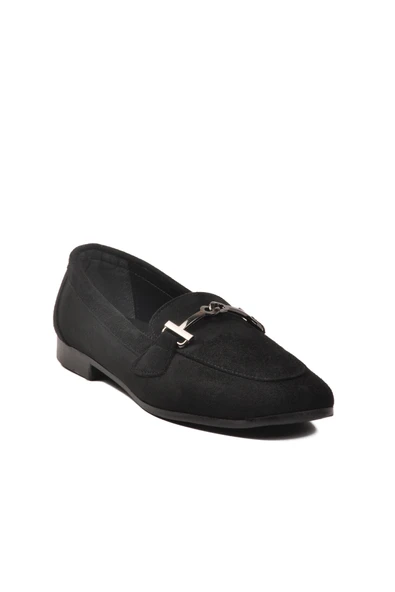 Ayakmod Siyah Süet Hafif Esnek Kadın Casual Ayakkabı 572433 Z - 4