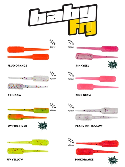 Fujin Baby FRY 2cm LRF Silikon Yem  Rainbow - Resim 9